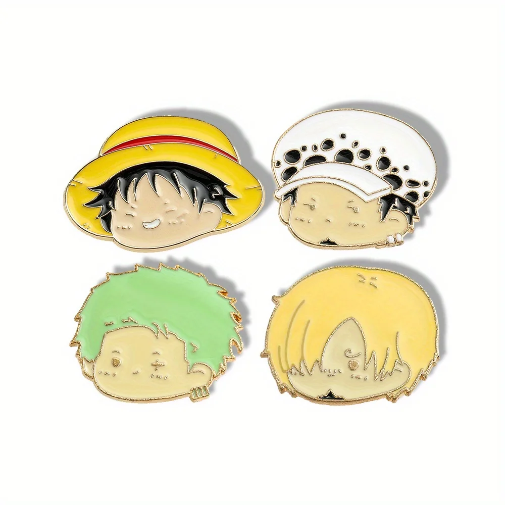 Anime Cosplay Simple - 4 Pcs Anime Character Brooch Simple