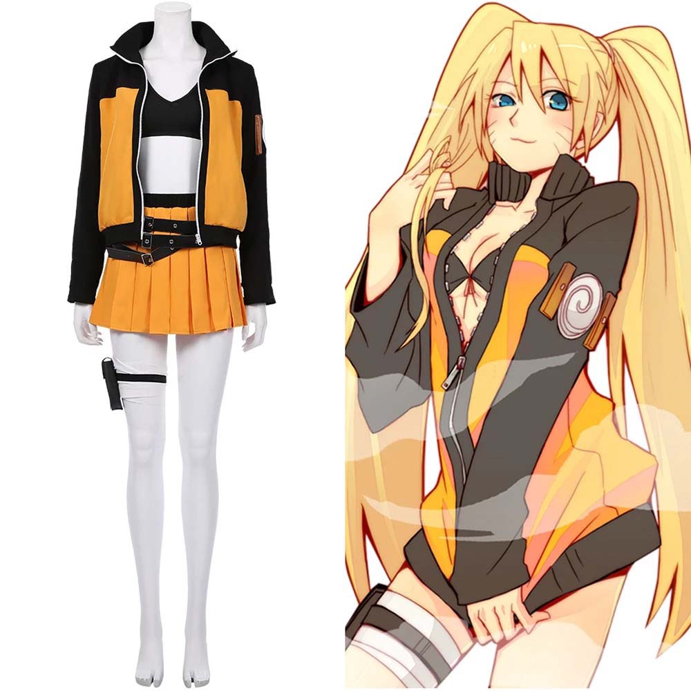 Anime Cosplay Simple - Anime Uzumaki cosplay costume women's set