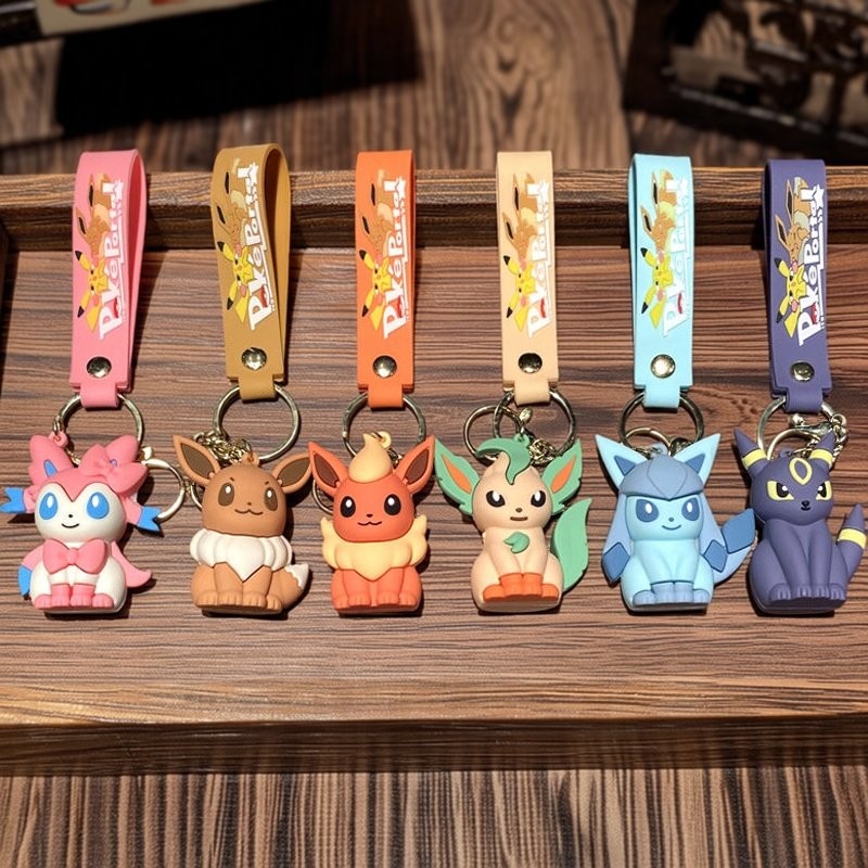 Anime Cosplay Pokemon - Pokemon Anime Pikachu Keychain Kawaii Eevee