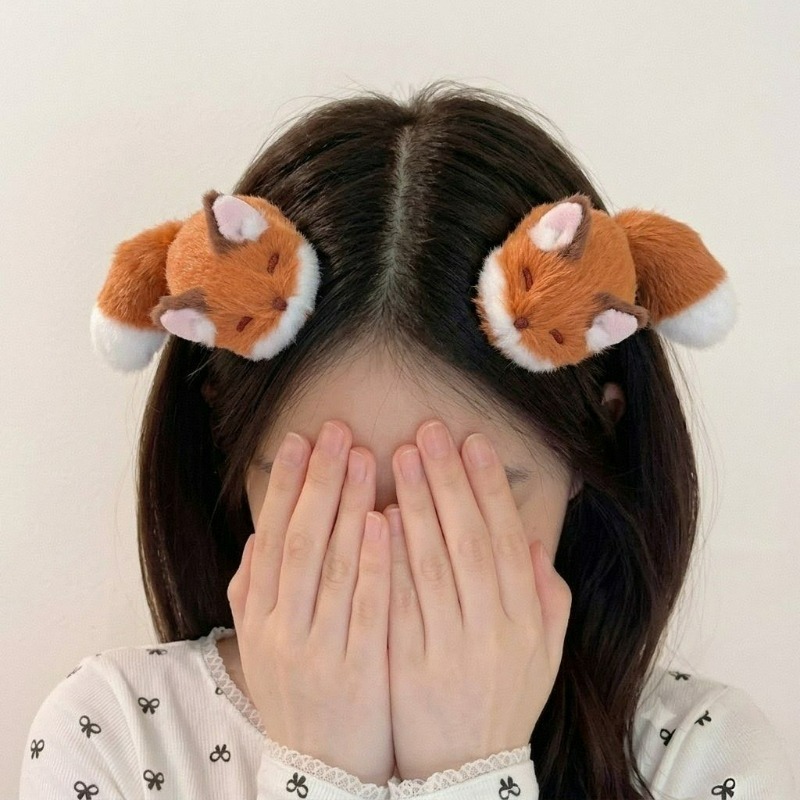 1/4pcs 3D Plush Hair Clip Cute - Cosplay Korean Anime 评论和价格