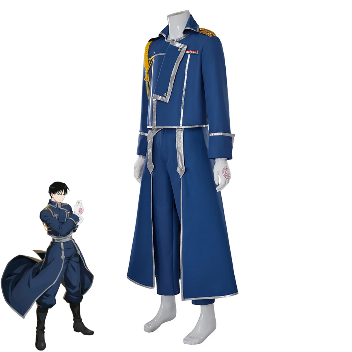 Blue Fight Military Uniform Co - Fullmetal Alchemist Coat 评论和价格